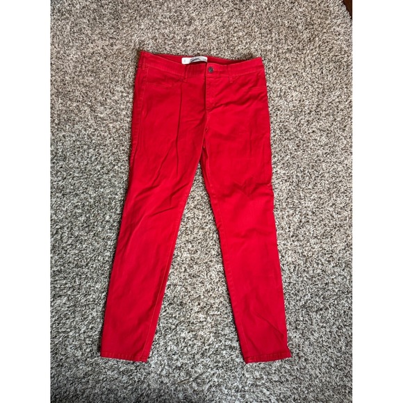 Abercrombie & Fitch Pants - Abercrombie & Fitch Womens Skinny Pants Red Size 10 W30 Solid Casual Twill